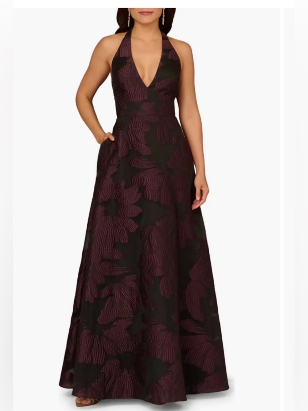 Aidan Mattox Floral Organza Gown